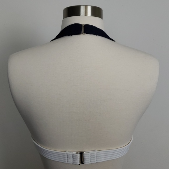 La Blanca Blue & White Halter Top Size 14 - Picture 6 of 8